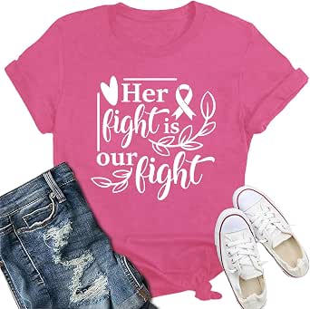 Breast Cancer Shirts for Women We Fight Together Pink Ribbon Tee