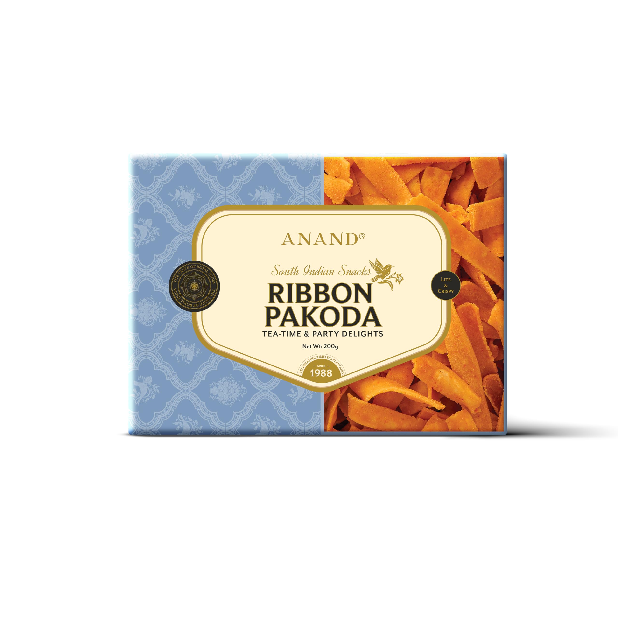 ANAND Ribbon Pakoda/Murukku Fingers | Indian Snacks | Delicious, Chrunchy Namkeen, Ready to Eat | Cholesterol Free, No Trans Fats | (Pack of 2x200 gram) (B0B1B738QJ) Amazon Price History, Amazon Price Tracker