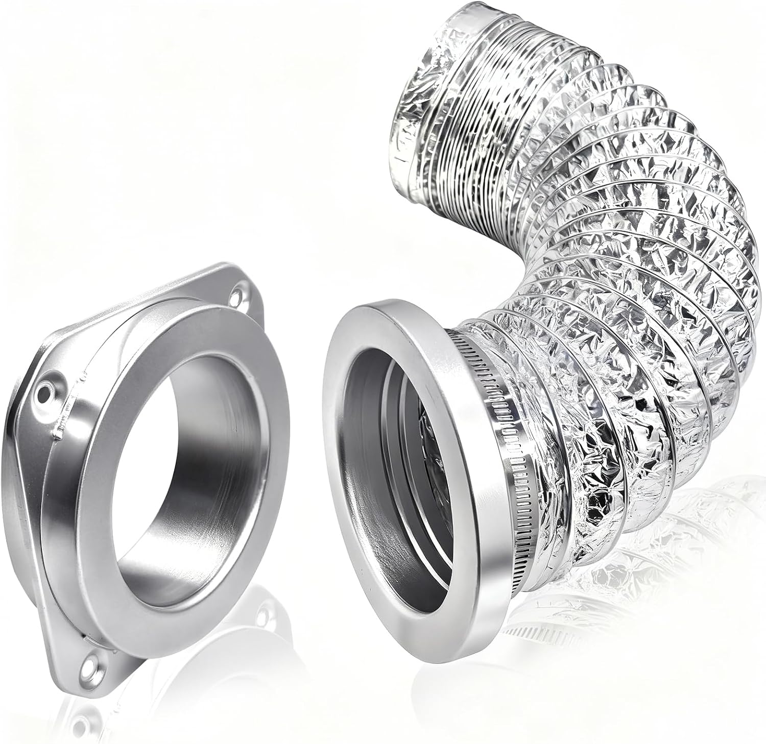 Magnetic Dryer Vent Coupling Connector Kit - DV180 Airtight Seal, Easy to Clean Quick Connector, Strong Magnet Self-Alignment Design Includes 4" Duct and two Clamps