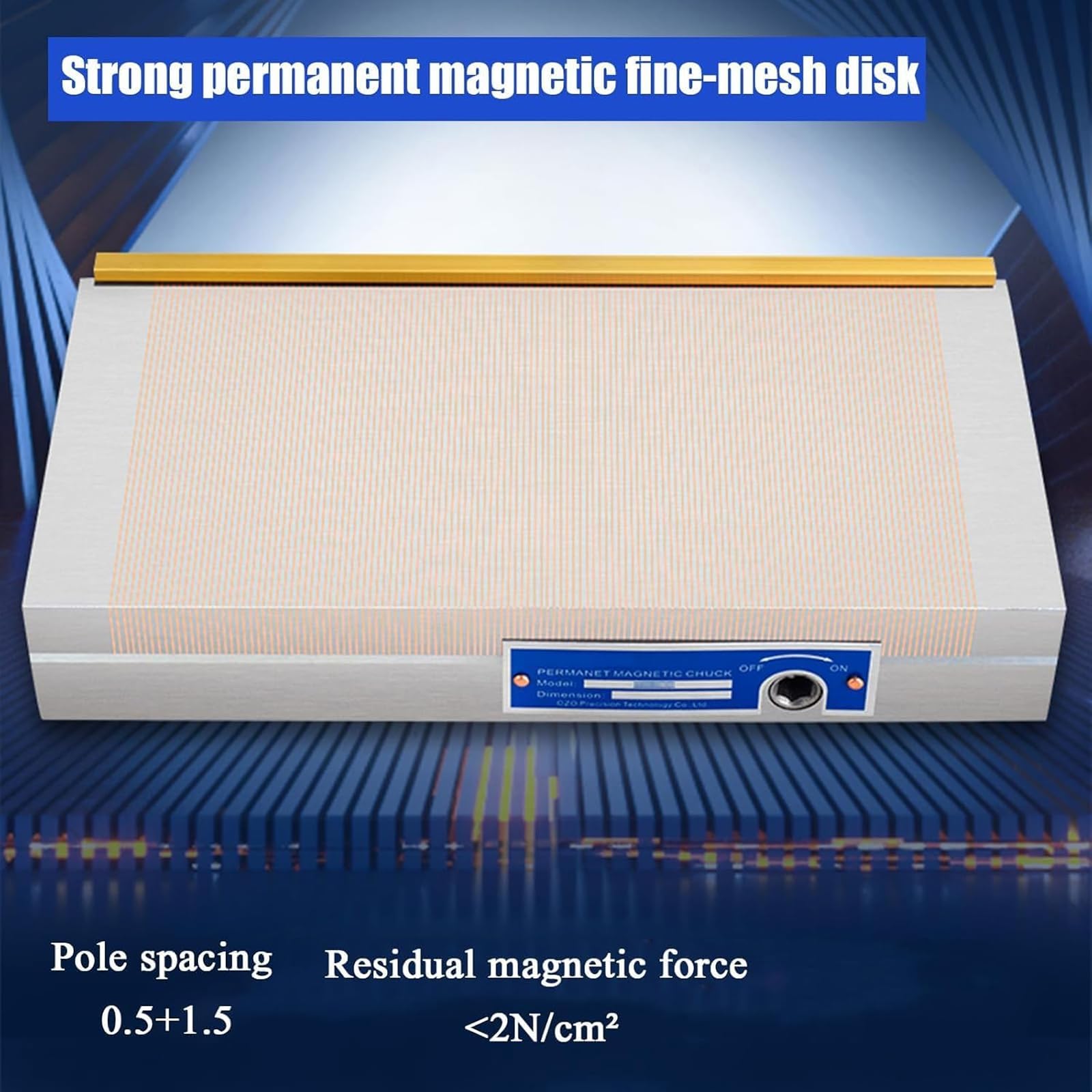 Portabrocas magnético permanente de 100 x 175 mm, poste magnético de 0,5 + 1,5, fuerza de succión ≥ 150 N/Cm², sellado a prueba de fugas para mecanizar piezas de trabajo magnéticas