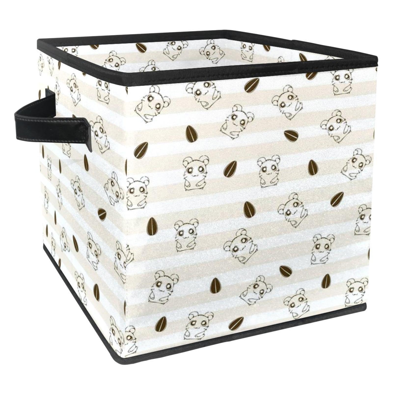 Boîte de rangement pliable en tissu avec poignées pour livres et placards