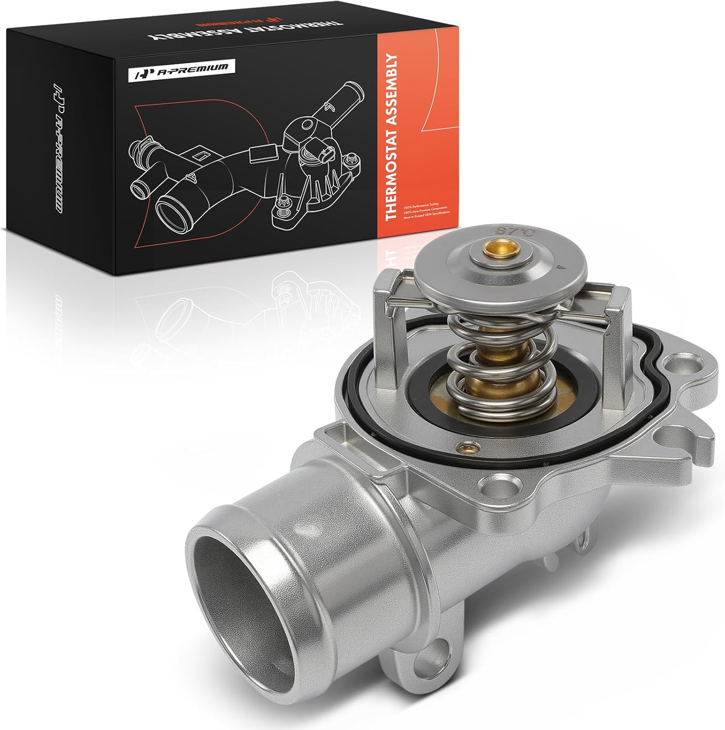 A-Premium Engine Coolant Thermostat Housing Assembly Compatible with Jeep WK Series Grand Cherokee 2007 2008 2009 2010, 3.0L