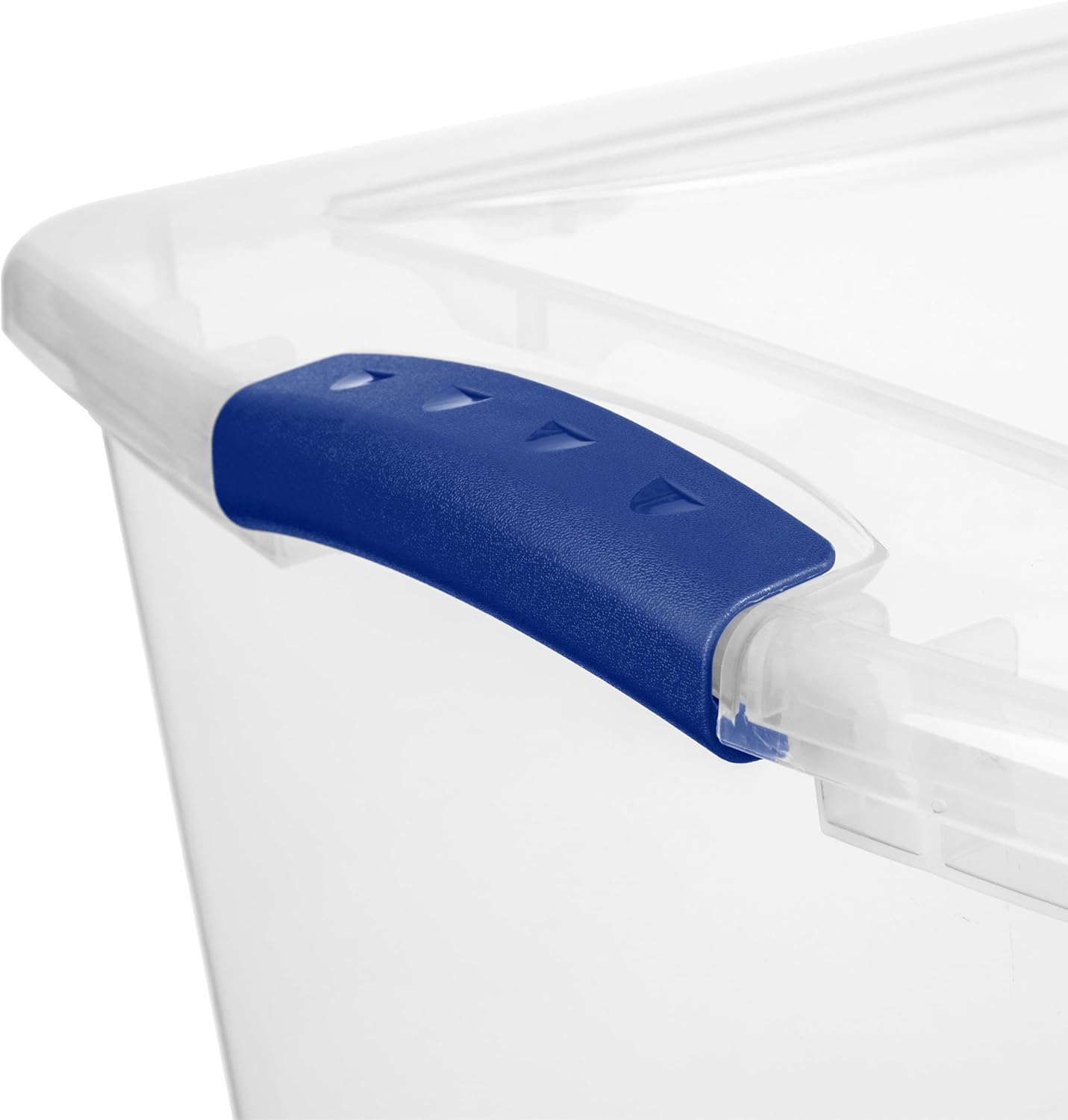 2 Pack, 66 Quart - Large Clear Plastic Storage Bins with Blue Latch, Stackable Container Boxes for Home and Office Organization