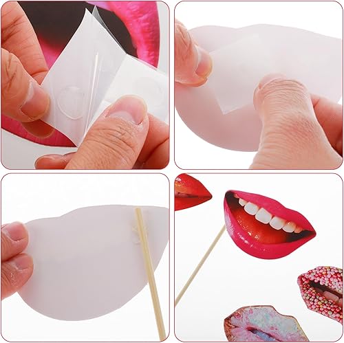 Miniatura 4 de 20 accesorios para cabina de fotos de fiesta, divertidos labios boca, cabina de fotos, accesorios de mano para fiestas de selfies, accesorios de