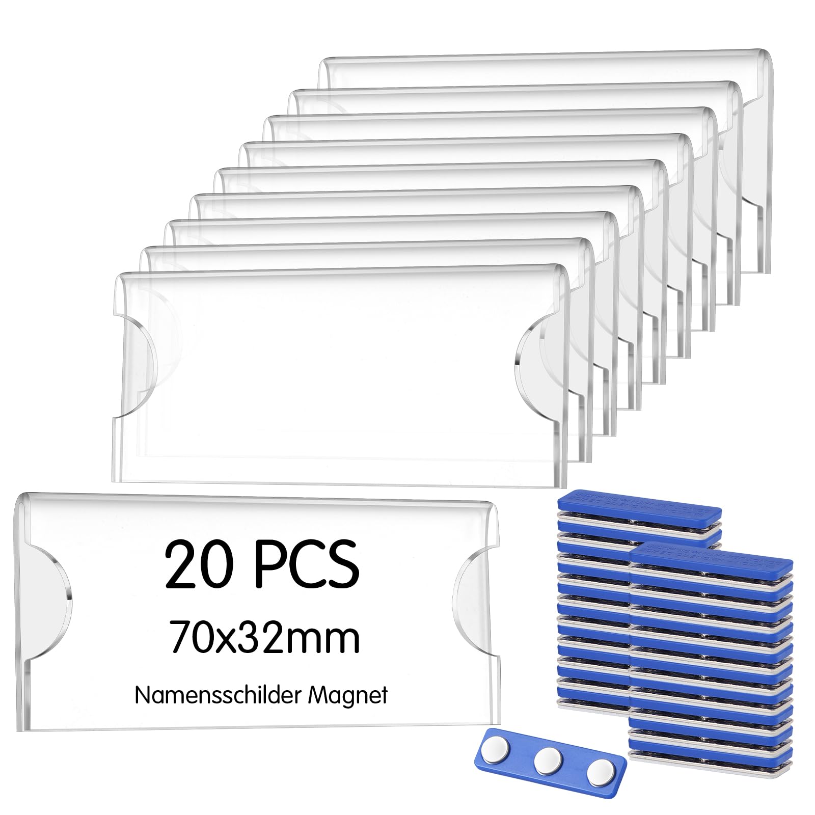 Dadabig 20 stuks magnetische badges, zelfklevend, 75 x 30 Dadabig 20 stuks magnetische badges, zelfklevend, 75 x 30