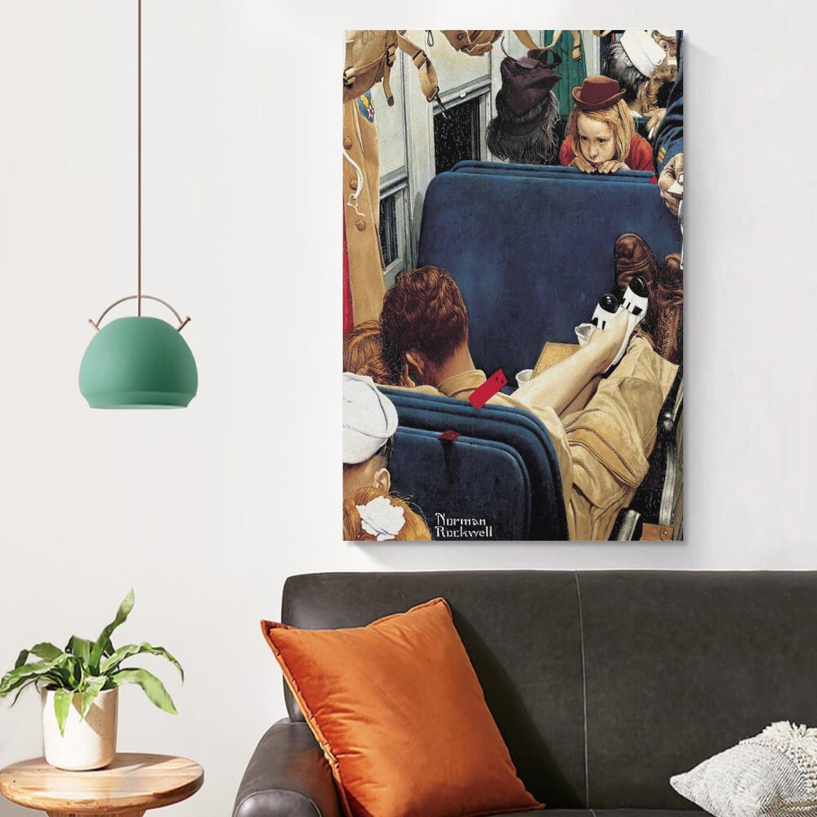 Amazon.co.jp: Norman Rockwell ノーマンロックウェルの絵画電車の中で