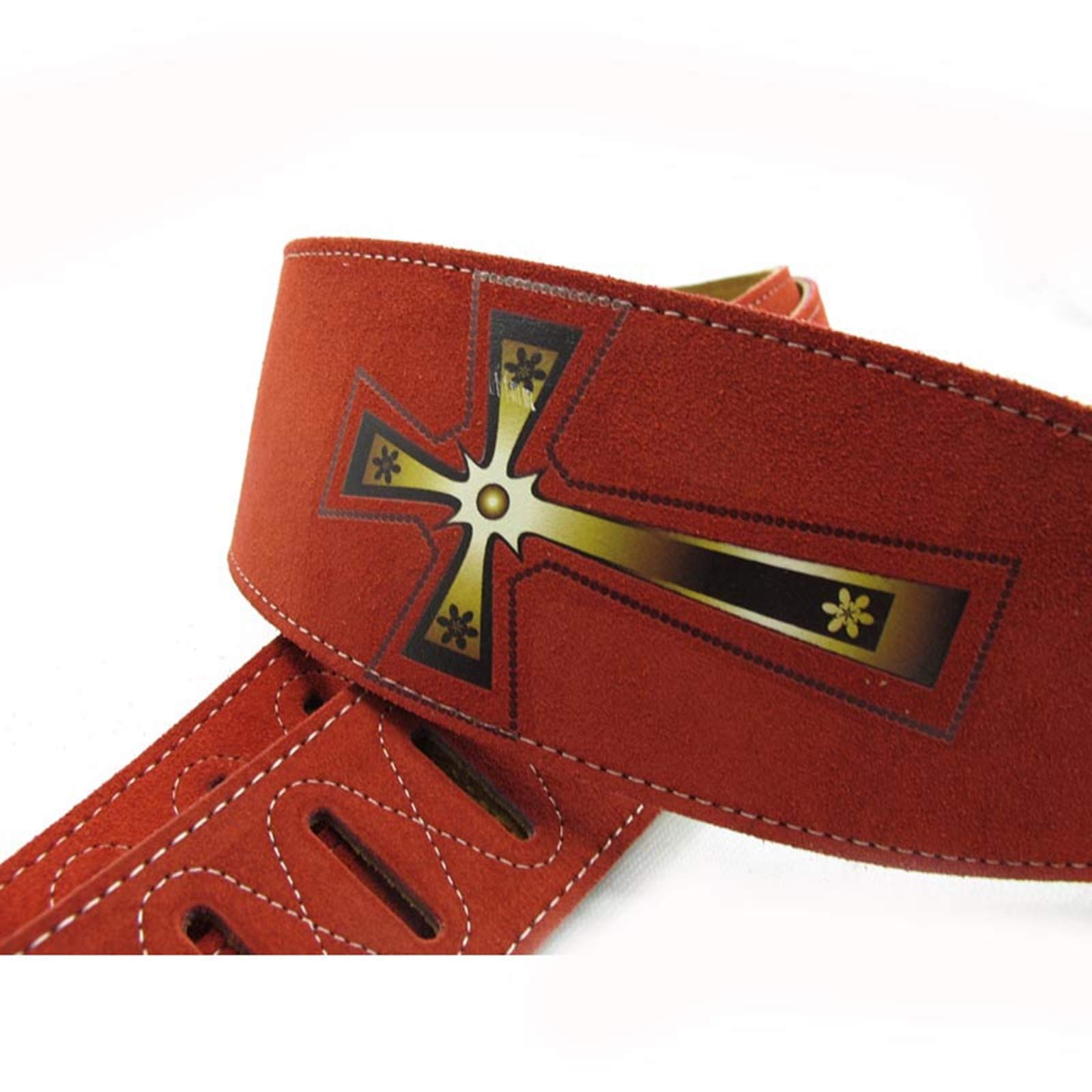 BOSUGE, Tracolla for Chitarra Regolabile Tracolla for Chitarra in Pelle a Due Strati Tracolla for Basso elettroacustica Tracolla for Chitarra for Basso, Chitarre (Color : Red, Size : 125-141cm)