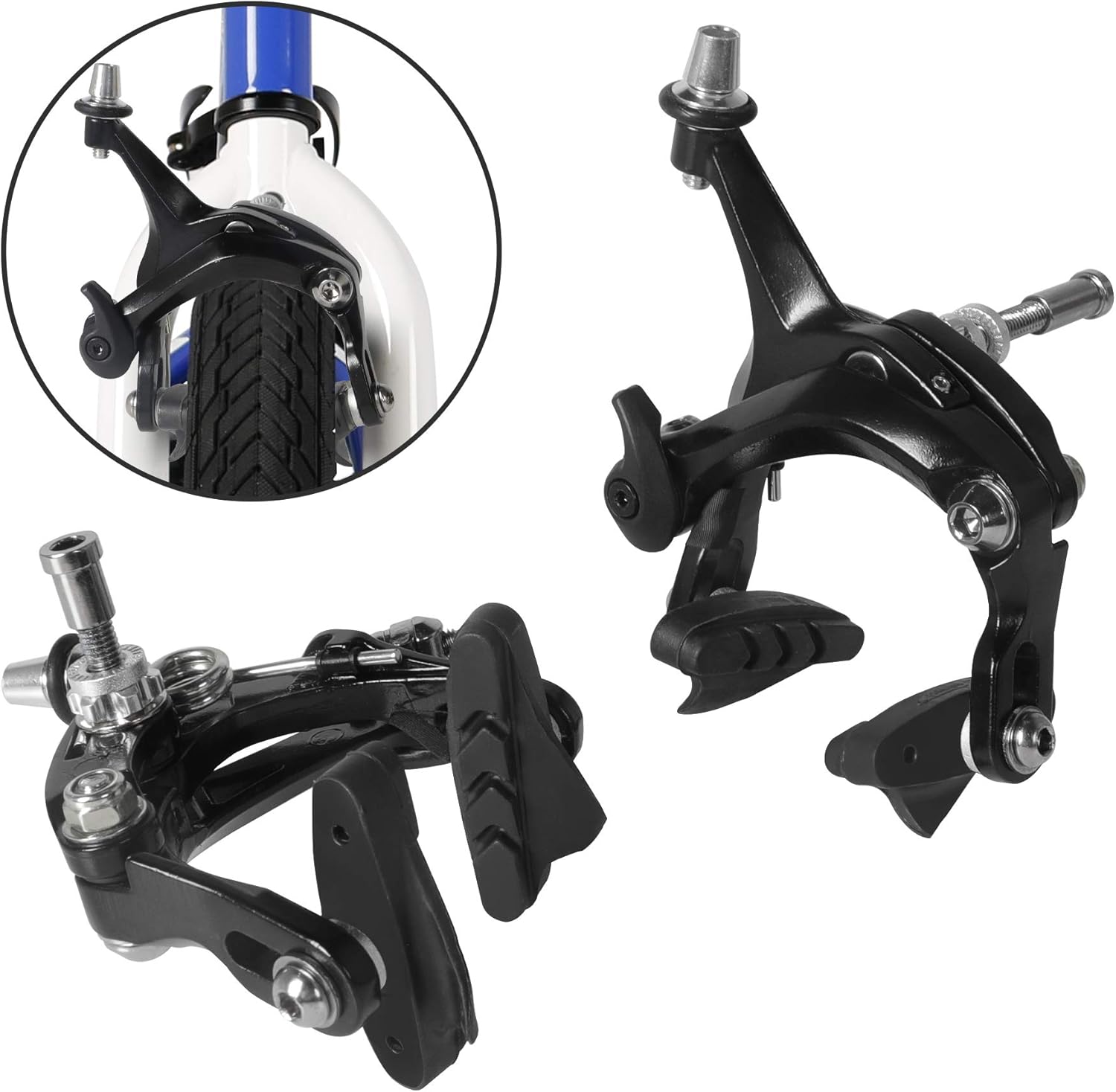 SENQI Bike Caliper Aluminum Alloy Bicycle Brake Caliper Clamp Bicycle C Caliper for Fixed Gear Bikes Road Bikes Bike Accessories(47-57mm Black)