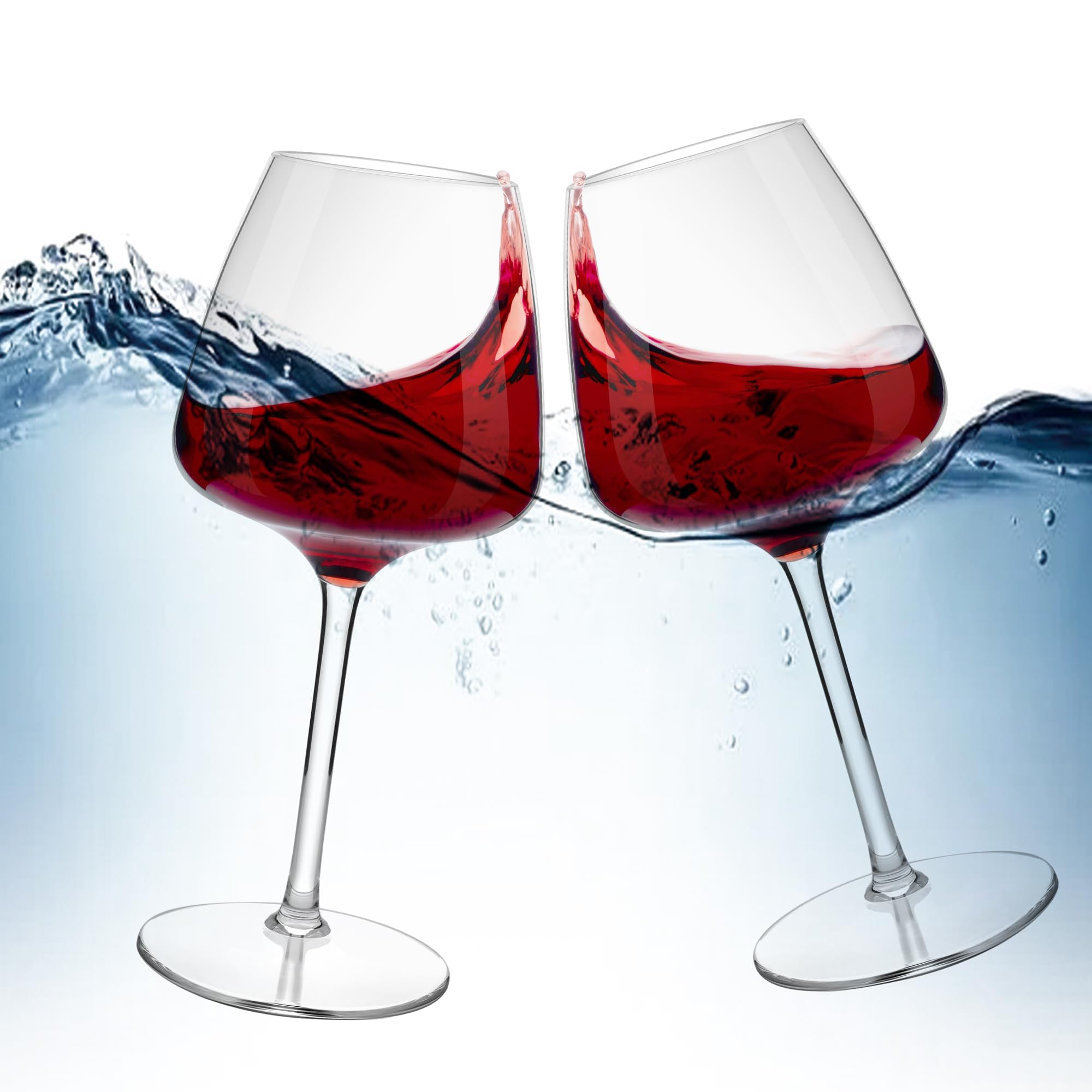 MICHLEY Copas de vino flotantes para piscina, irrompibles de plástico Tritan con tallo, copas flotantes junto a la piscina, 20 onzas, aptas para lavavajillas, juego de 4