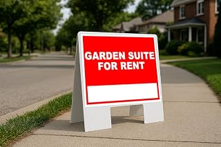 Garden Suite For Rent Write On Me Red Folding Coroplast A-Frame Double-Sided 23in x23in