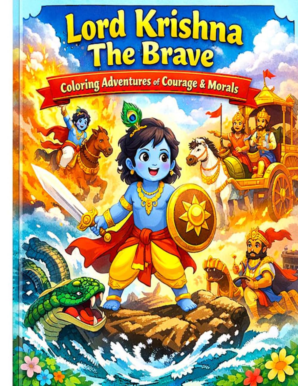 Lord Krishna – The Brave: Inspiring Stories, Coloring & Moral Lessons for Kids