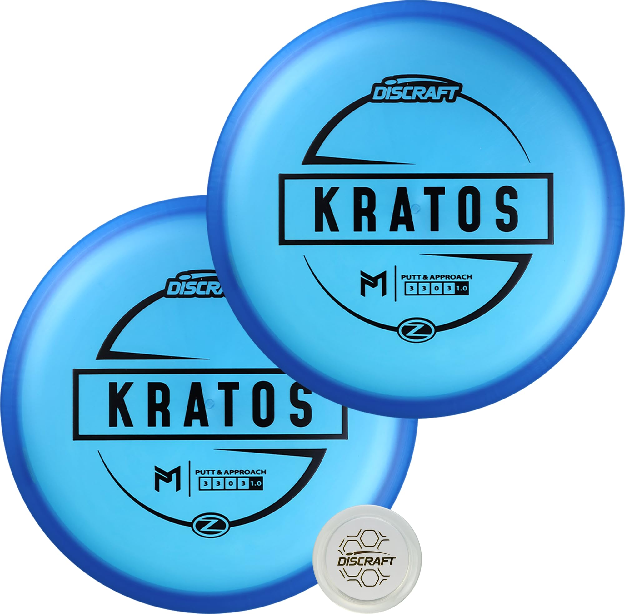 Discraft Paul McBeth Z Kratos 2-Pack - Signature Series Set with Matching Blue Discs (173g-174g) & Exclusive Snap Cap