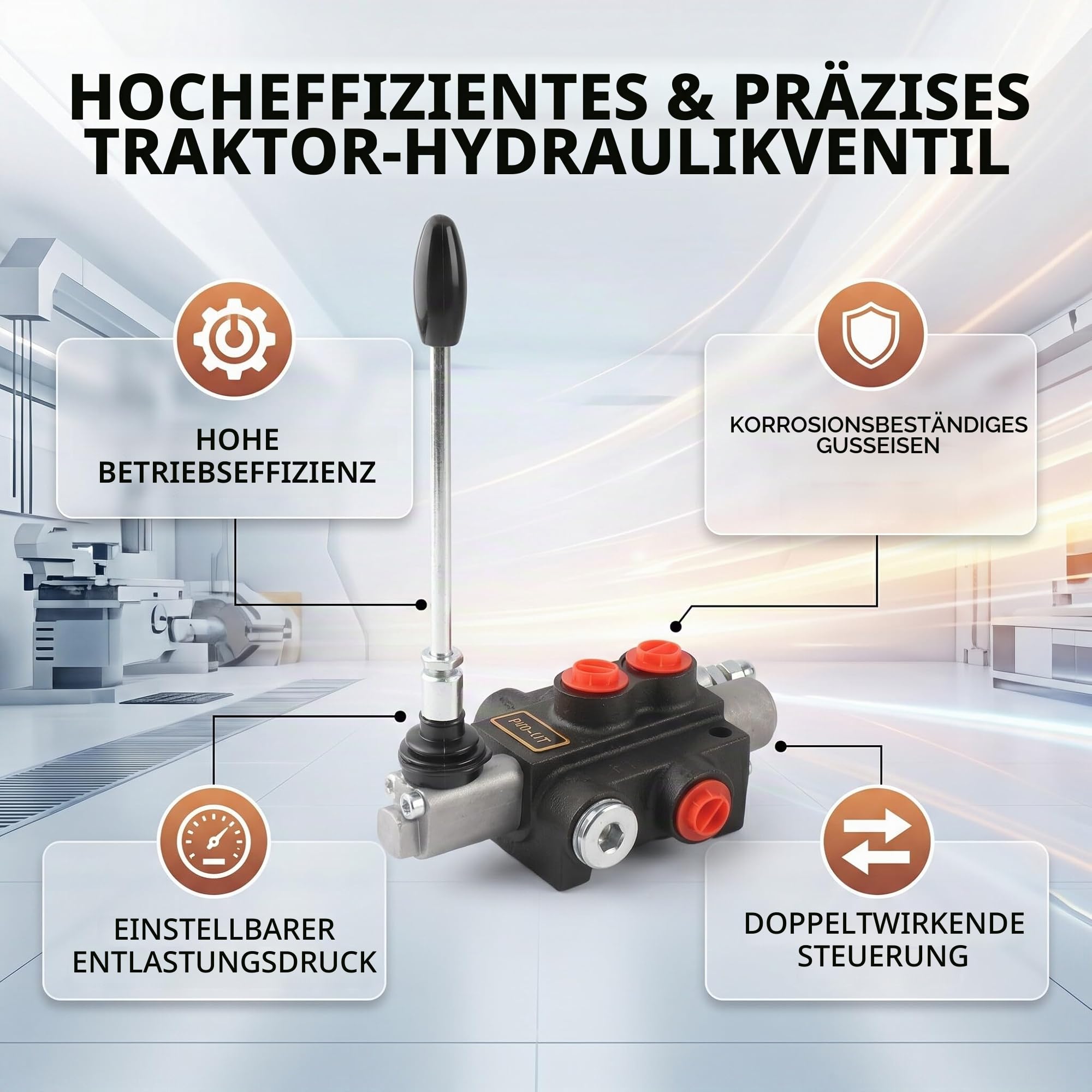 Hydraulisches Wegeventil, Doppeltwirkend mit Verstellbarem Entlastungsstangensteuergriff, Durchflussregelventil, Schieberventil Set