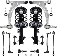 Vista 275 de Detroit Axle - Kit de puntales delanteros para Ford 2000-2004 Focus 2 puntales con muelle helicoidal 2 brazos de control inferiores con rótulas 2001