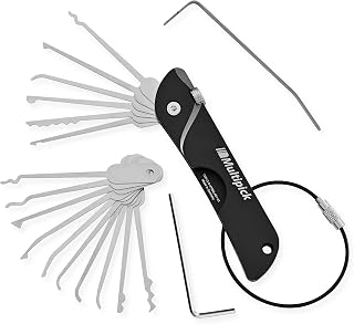 MULTIPICK Taschenmesser Dietrich Profi Schwarz - 7 Werkzeuge, +10 Klingen - Lockpicking Set im Taschenmesserformat - für Profis und Anfänger - handliches Schlüsseldienst Werkzeug