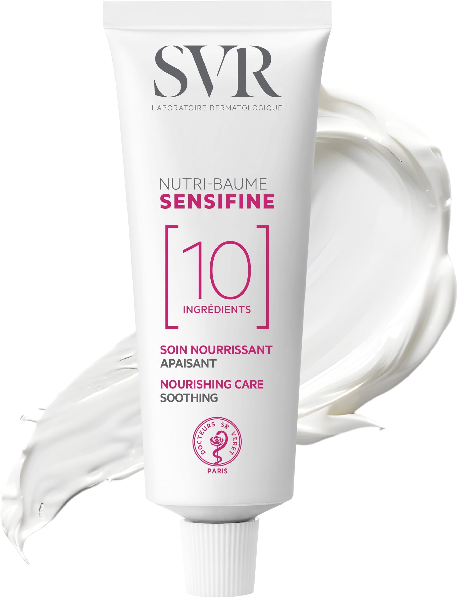 SVR SENSIFINE Nutri-Baume Nourishing Rich Face Balm for Hypersensitive, Reactive, Dry Skin - Squalane and Shea Butter 24hr Soothing Moisturriser, 10-Ingredient Minimalist Formula, 40ml