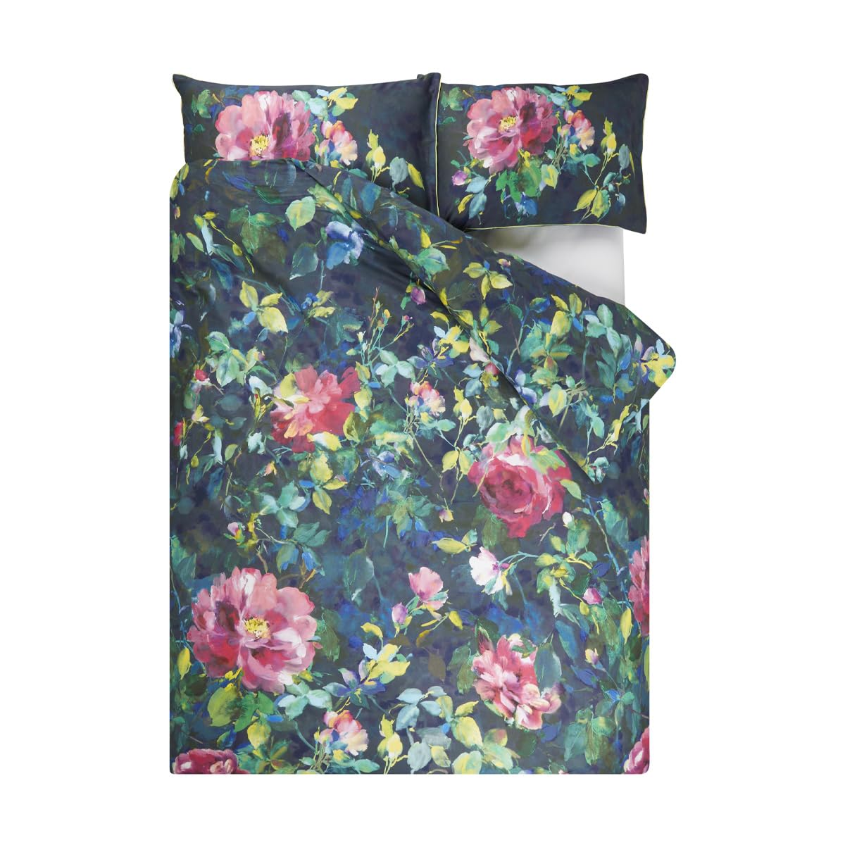 Designer Guild Printed Cotton Satin Duvet Cover 140 x 200 cm, Black, 140x200 cm - Image 2