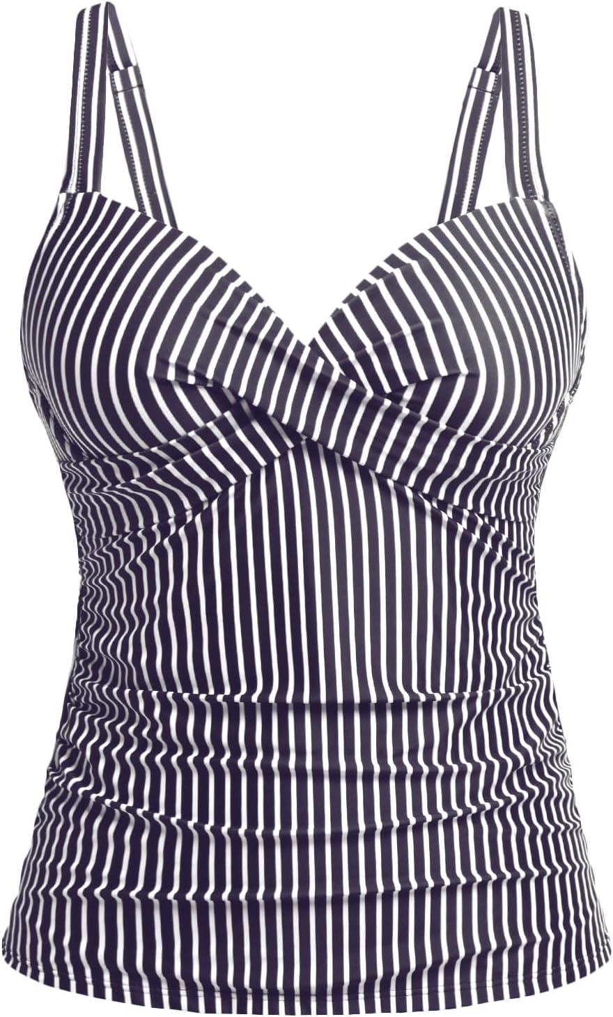 Women's Underwire Tankini Top Only - Push Up Swimsuit Top with Bra Support Tummy Control Bathing Suit Top No Bottom 2025