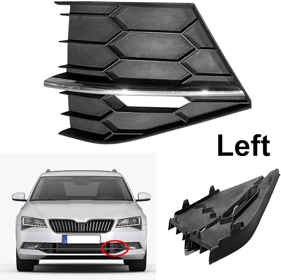 New Front Bumper Lower Side Grille Black Chrome Left Fit For Skoda Superb 2016-2018 OEM:3V0853665