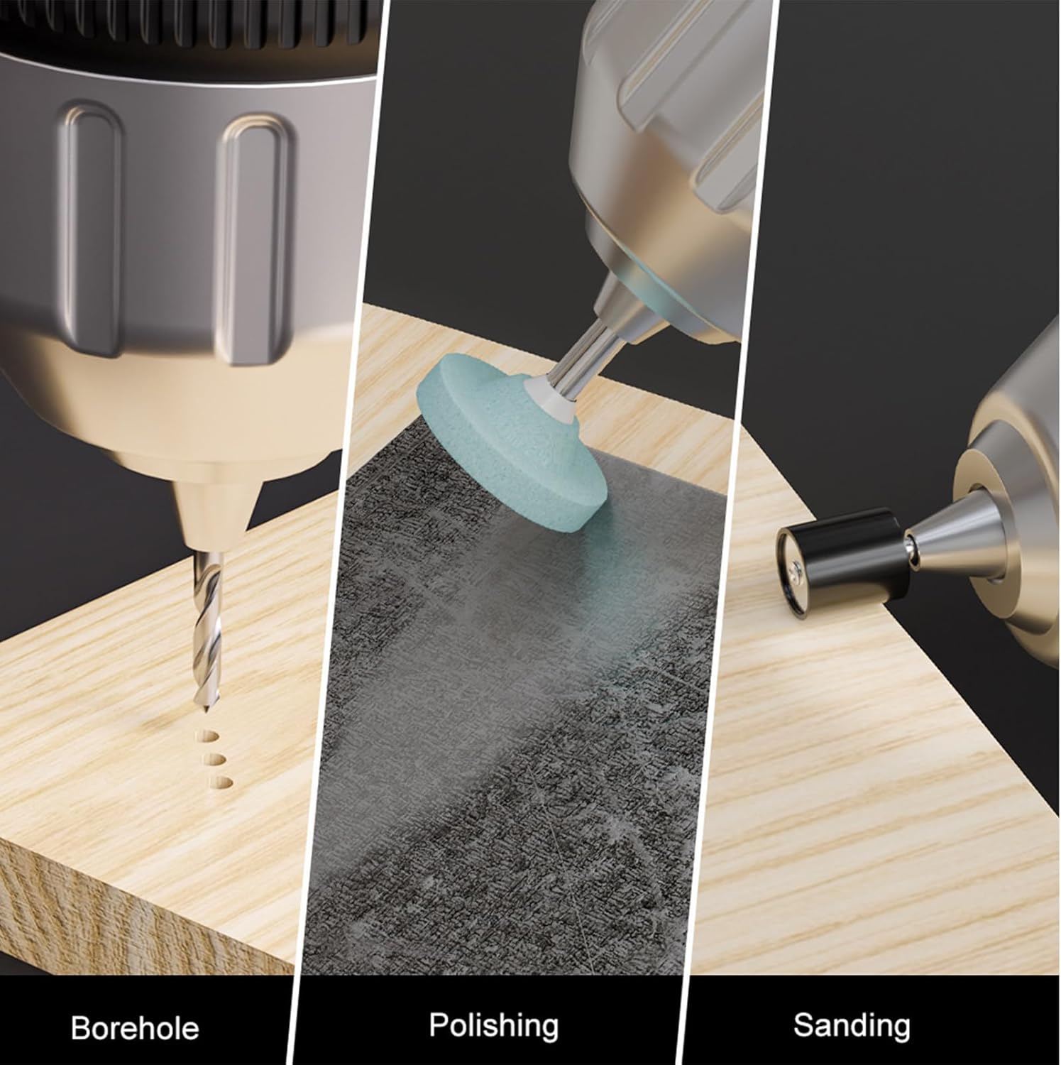 Rotary Tool Attachments,Reusable Set | Sturdy - Practical Reusable Rotary Cutter Accessories for Grinding Cutting Polishing