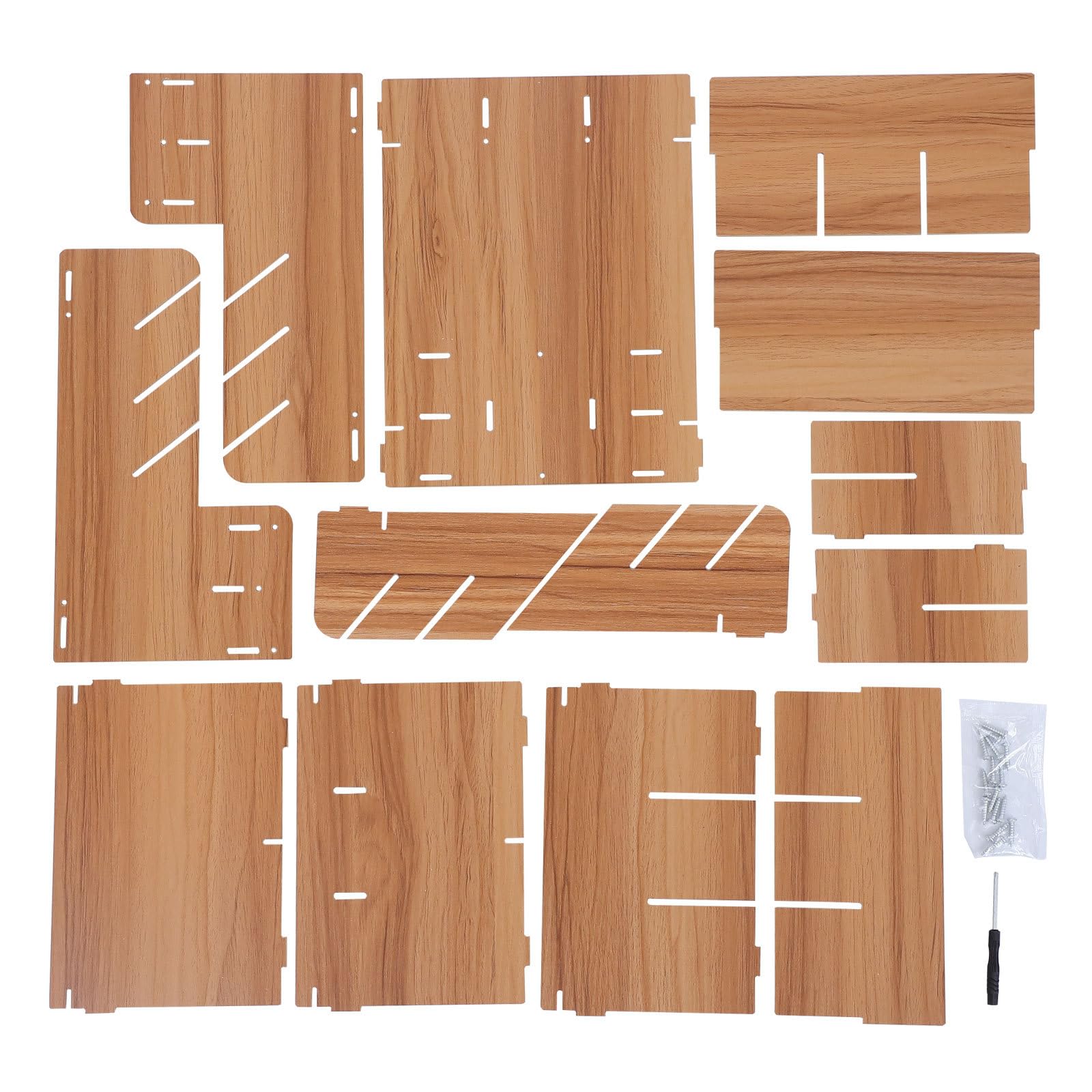 Caja Organizadora de Escritorio de Madera Cereza B15, Portalápices Múltiples Divisiones, Soporte para Almacenamiento de Oficina Compacto y Funcional para Papelería y Accesorios