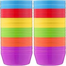 Foaincore 72 Pcs Kids Plastic Bowls 10 Oz Cereal Snack,Vivid Colors | Microwave Dishwasher Safe for Toddlers Children, Dessert Soup Bowls Set, Colorful Reusable for School Home Party Meals