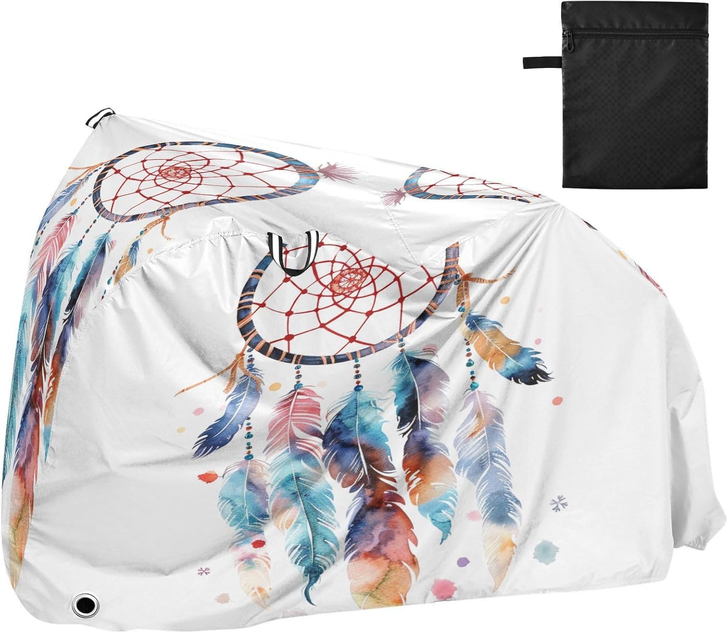 ALAZA Dreamcatcher Watercolor Bike Cover Waterproof Outdoor Ebike Bicycle Covers Tarp Protection for 1/2 Bikes, Sun UV Dust Wind Proof