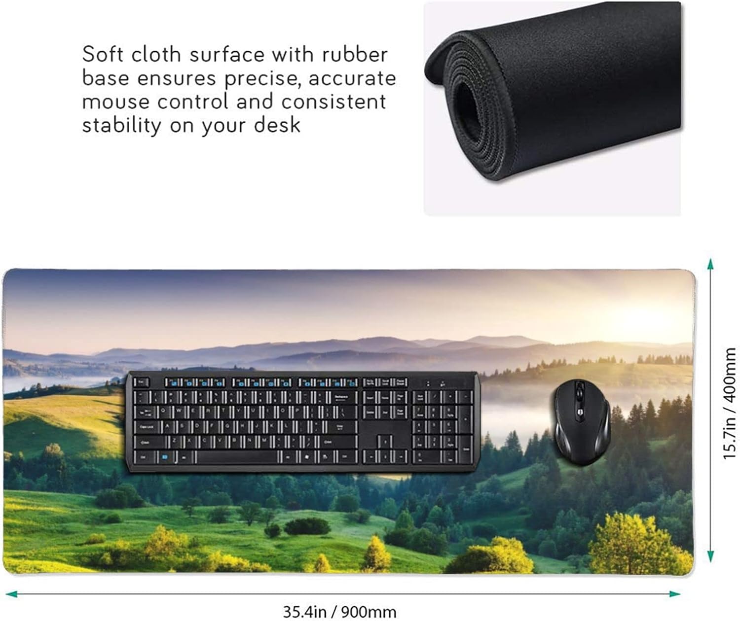 Custom Mouse Pad, Personalized Mouse Pad with Picture Text Logo, Customizable Non-Slip Mouse Pads for Desktop, Make Your Own Desk Pad for Gaming Offices Computer Desk Accessories 16x35.5in