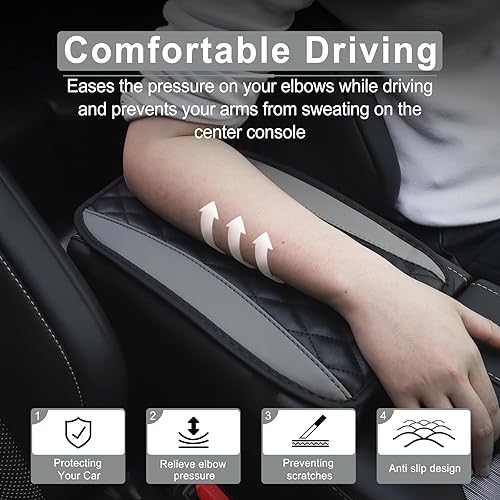 Miniatura 5 de Amiss Cojín universal para consola central de automóvil, funda universal impermeable para caja de asiento de reposabrazos de automóvil, accesorios