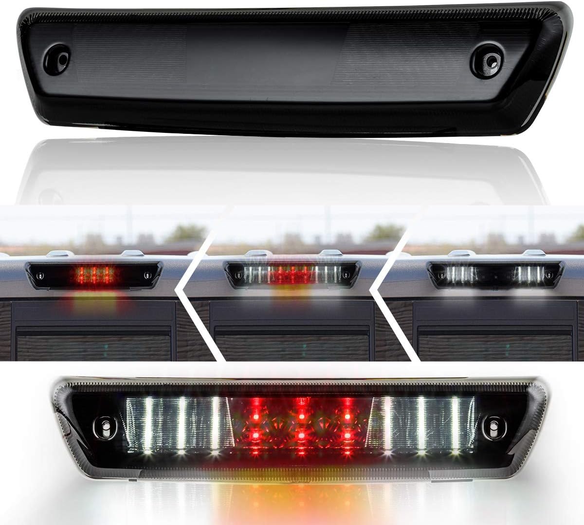Third Brake Light/Reverse Light Smoked LED 3rd Brake Light for Ford F150 2009, 2010, 2011, 2012, 2013, 2014 Reverse Lamp High Mount Tail Light, Waterproof