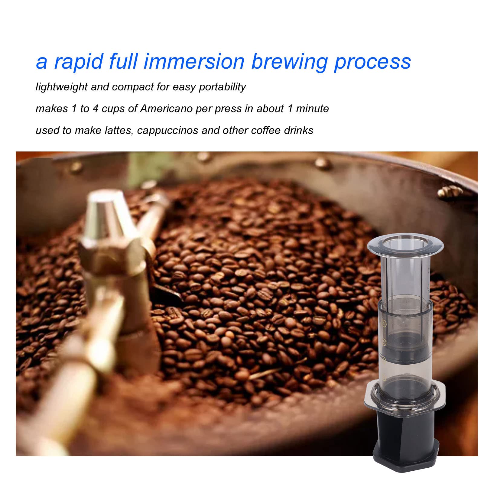 Lybunair Portable French Press Coffee Maker European Drip Coffee Maker for Home and Travel Brown
