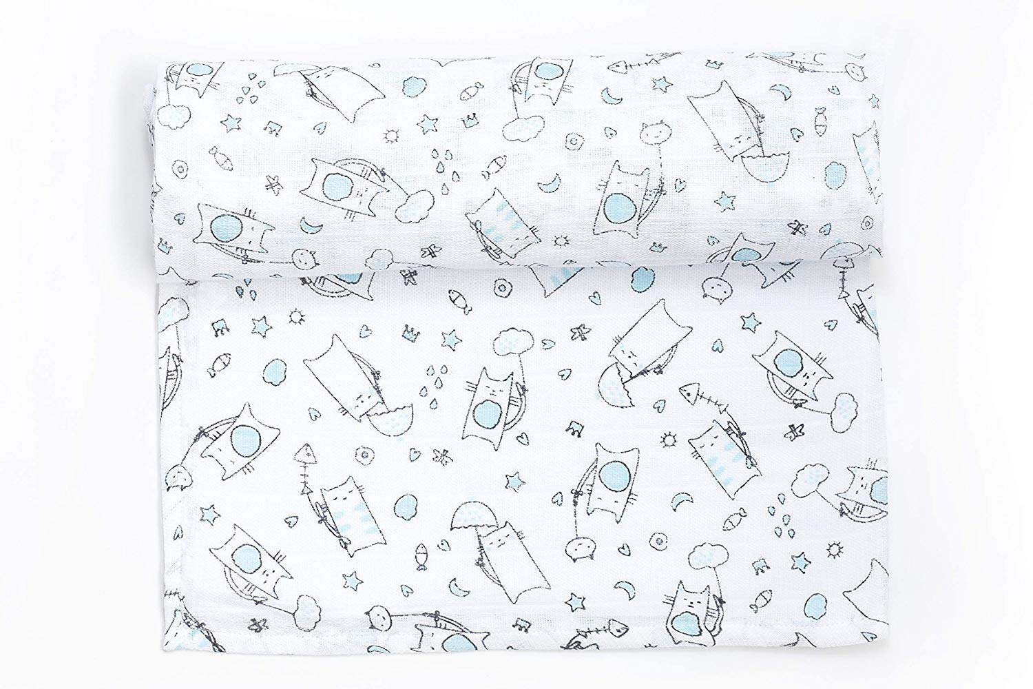 Ti TIN Muselina Bebé 120x120 cm 100% Algodón Suave y Transpirable | Gasa Suave y Ligera, Gran Tamaño Multiusos, Arrullo, Sábana o Mantita, Lavadora y Secadora, Fabricada en España