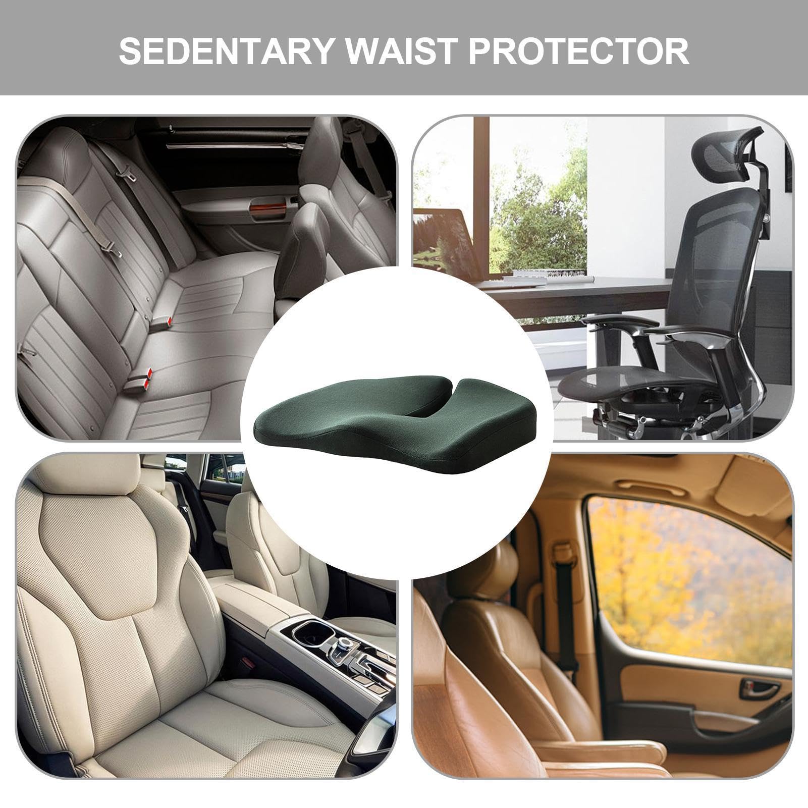 Cuscino in memory foam, cuscino spesso in memory foam, per alleviare il fastidio del coccige | Cuscino da seduta per sedie da ufficio, auto, scrivania del computer, ruote
