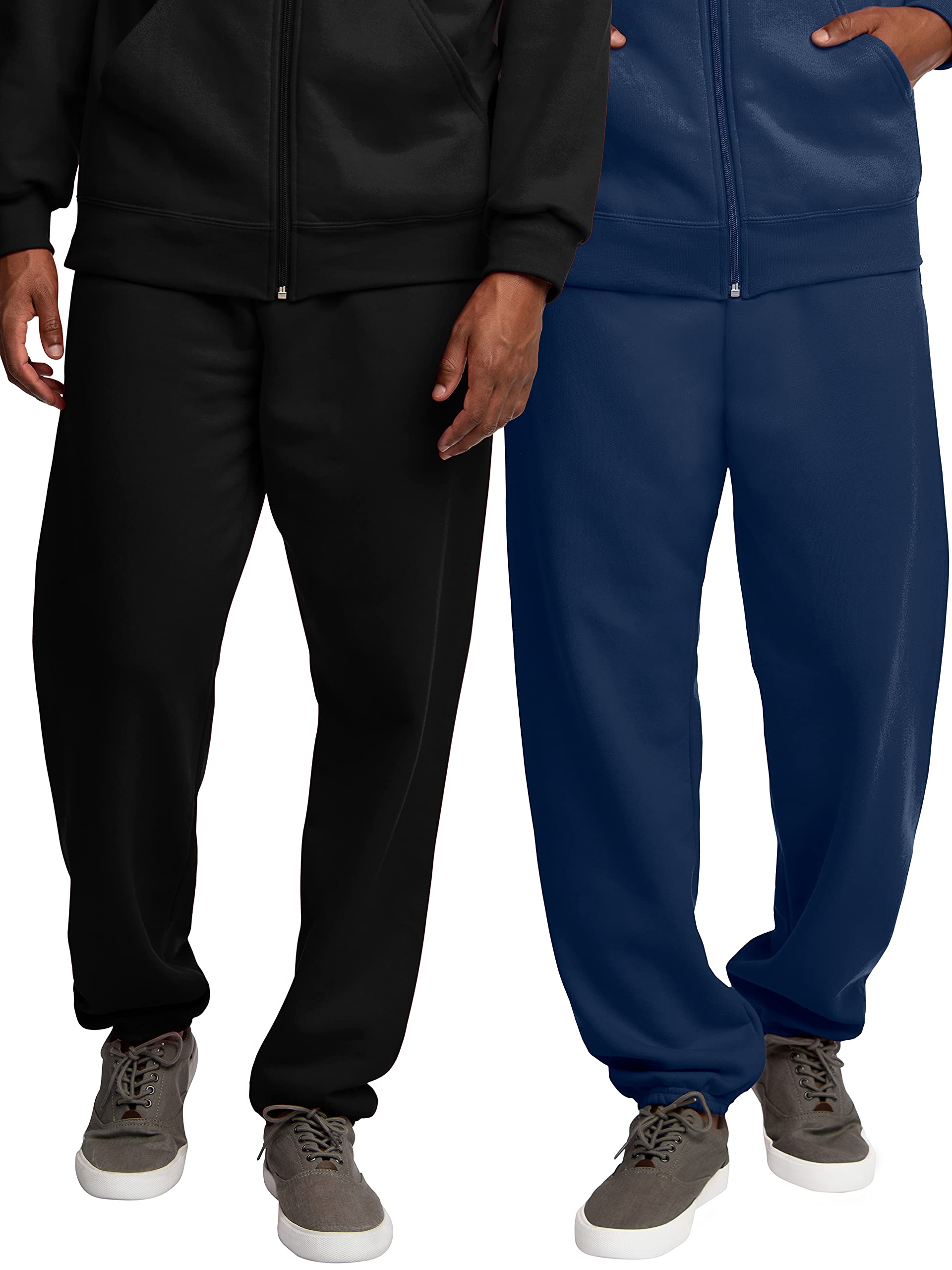 Fruit of The Loom Mens Eversoft Fleece Elastic Bottom Sweatpants with Pockets Relaxed Fit Moisture Wicking Breathable