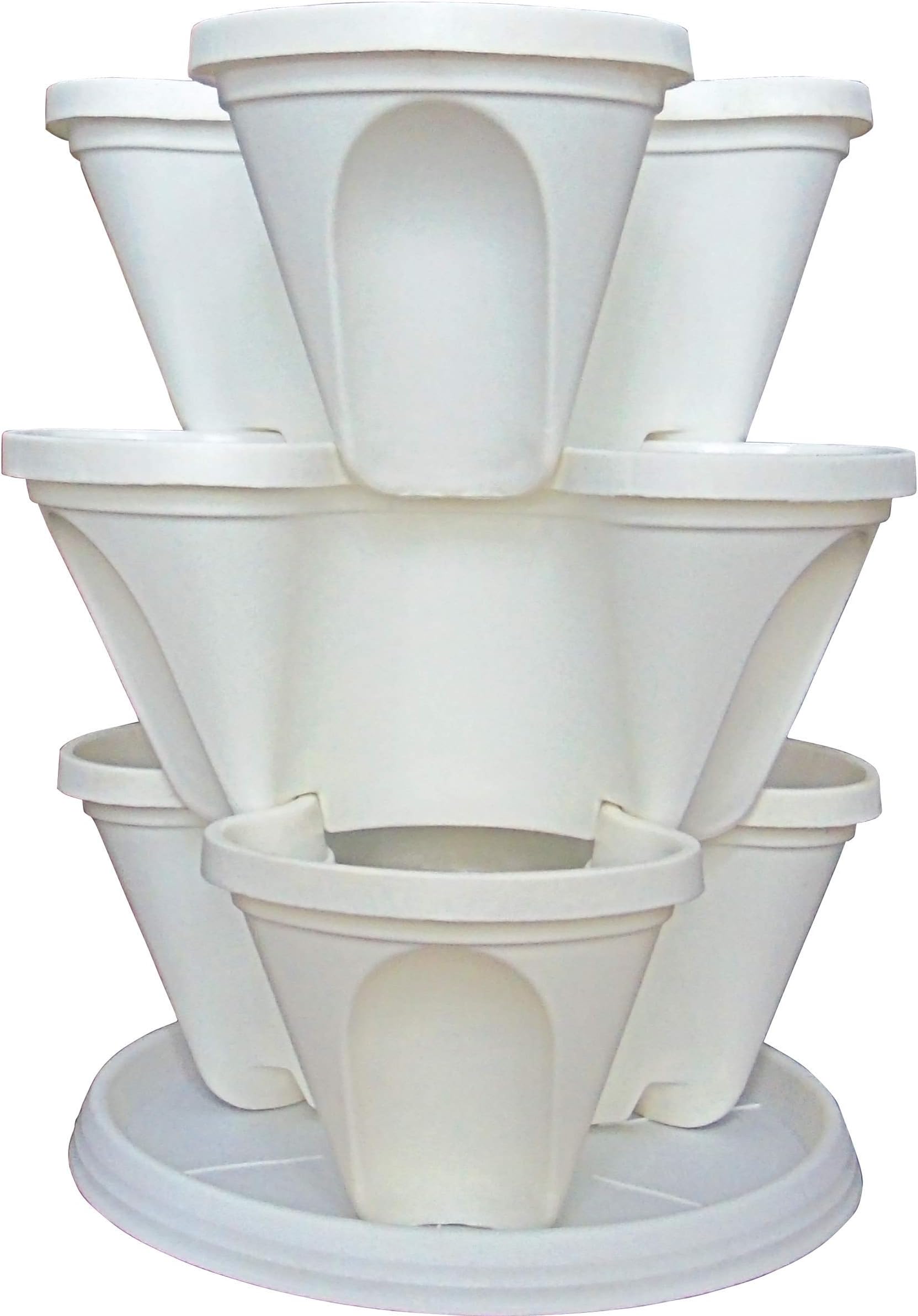 Livewell Green Plant Box (Supreme White, Grey and Brickred, Pack of 4)