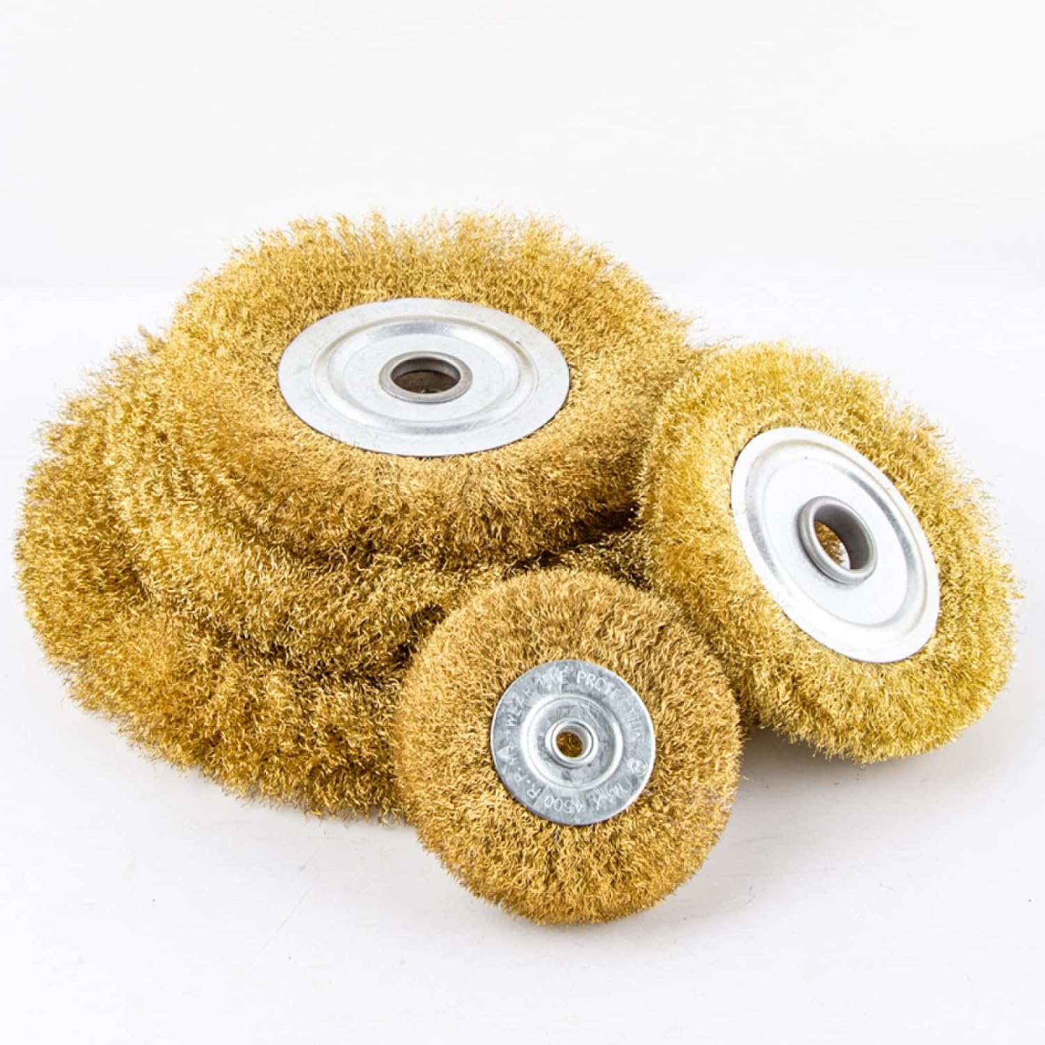 0.13mm Flat 3" - 10" Brass Wire Brush For Bench Grinder Polishing Wheel Abrasive Tool Metal Derusting Wood,200mmx32mm 1PC