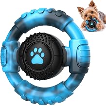 Pamlulu Small Dog Chew Toy, Tough Squeaky Puppy Chew for Small Breeds, Rubber and Nylon Design, Indoor and Outdoor Play, Birthday Gift