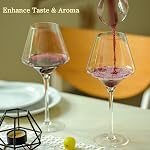 BACLIFE Red Wine Glasses Set of 4 – 17.5oz Premium Crystal Wine Glass with Long Stem – Hand Blown Burgundy Wine Glasses – Unique Gift for Wedding, Anniversary, Mother’s Day