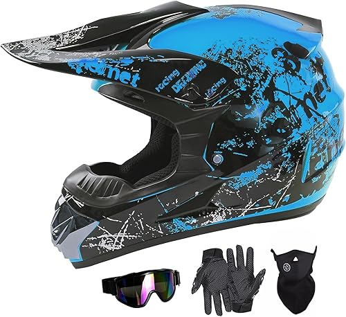 Miniatura 6 de SPARK - Cascos para bicicleta de montaña para niños, cascos de motocicleta para jóvenes, ATV, motocross, de cara completa, para hombres y mujeres,