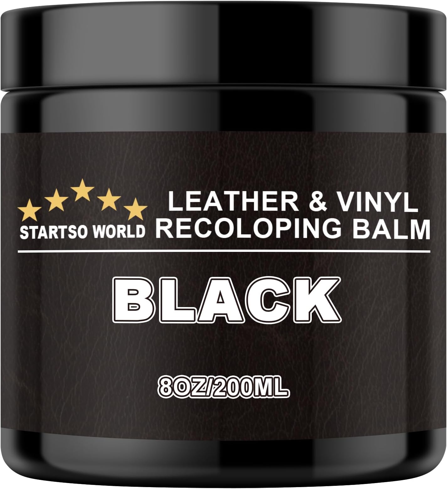 STARTSO WORLD Leather Recolouring Balm 200ml | Black Leather Repair Kit for Furniture, Leather Color Restorer for Couches | Leather Dye | Repair, Restore & Renew Old, Faded Leather