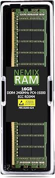 NEMIX RAM 16GB 1X16GB DDR4 2400MHz PC4-19200 2Rx4 1.2V CL17 288-PIN ECC RDIMM Compatible with Hynix HMA42GR7AFR4N-UH Registered Server Memory