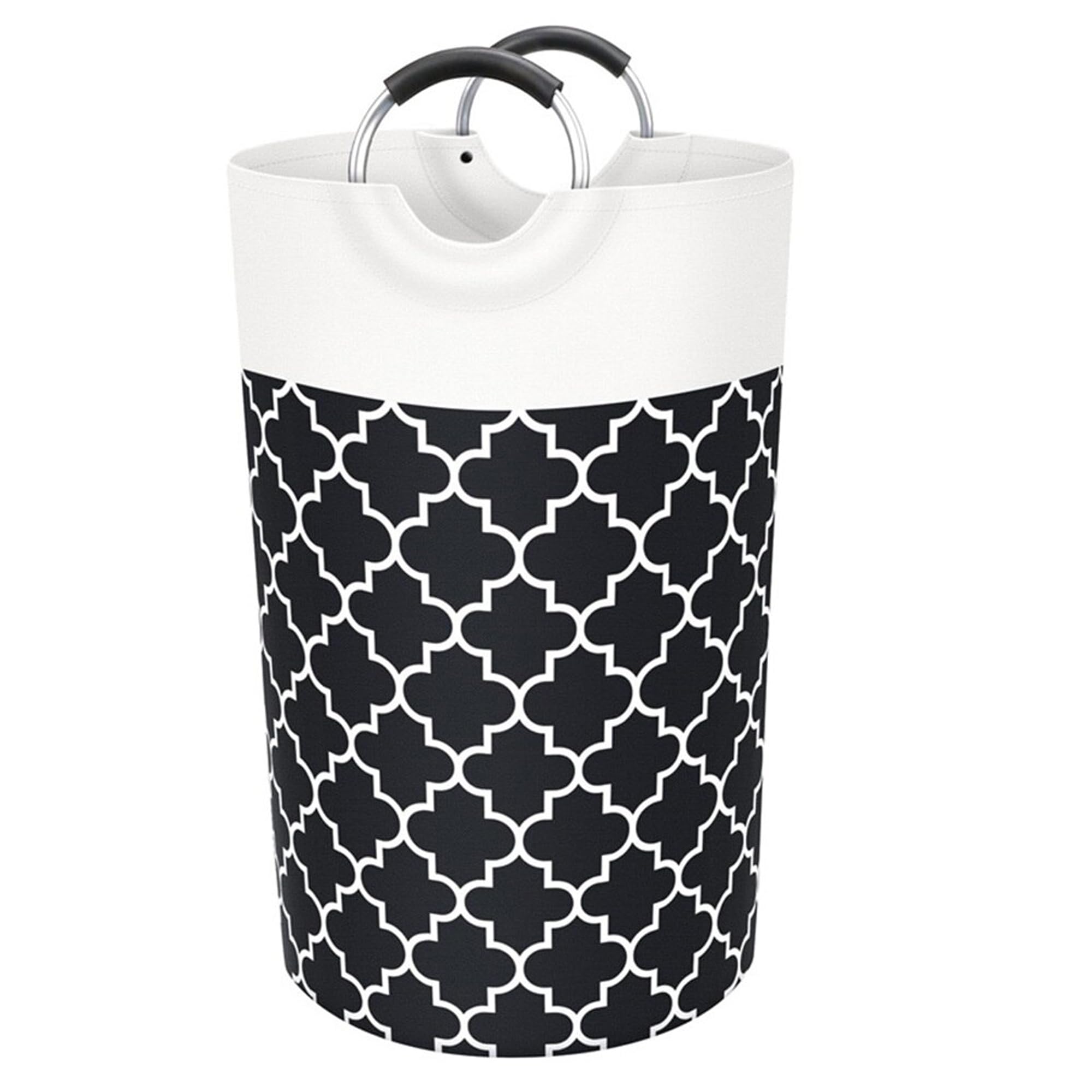 FAIRWAYUK Foldable Laundry Basket - 82L Large Collapsible Laundry Baskets with Strong Handle, Double Layer Strong Fabric Clothes Laundry Hamper Bin Bag, Black (74x38cm)