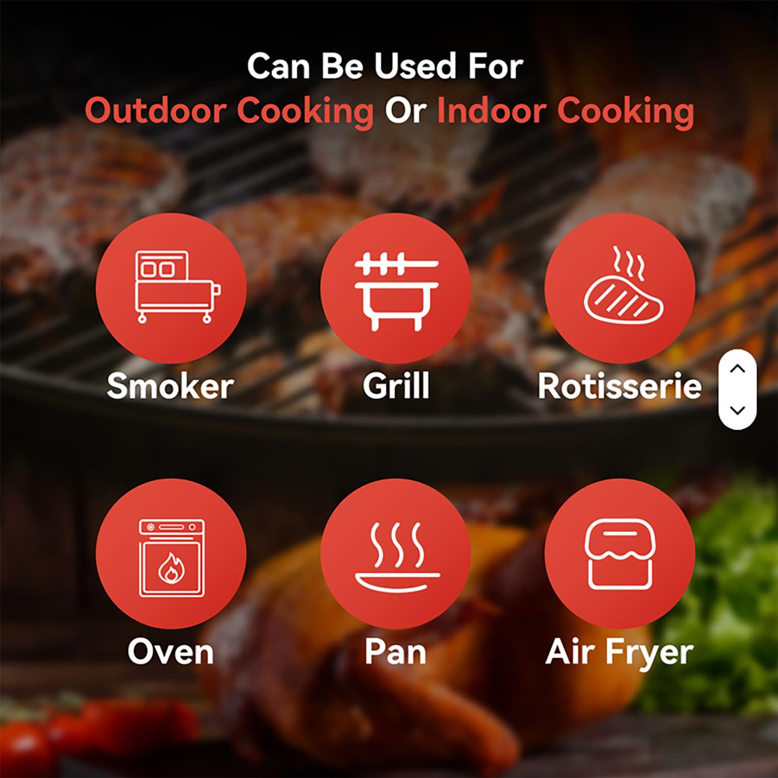 Küchenthermometer, kabellos, Bluetooth – Kochthermometer mit App Überwachung mit Timer und Alarm – IP67 wasserdicht und ölbeständig – Thermometer für BBQ, Grill, Smoker, Ofen