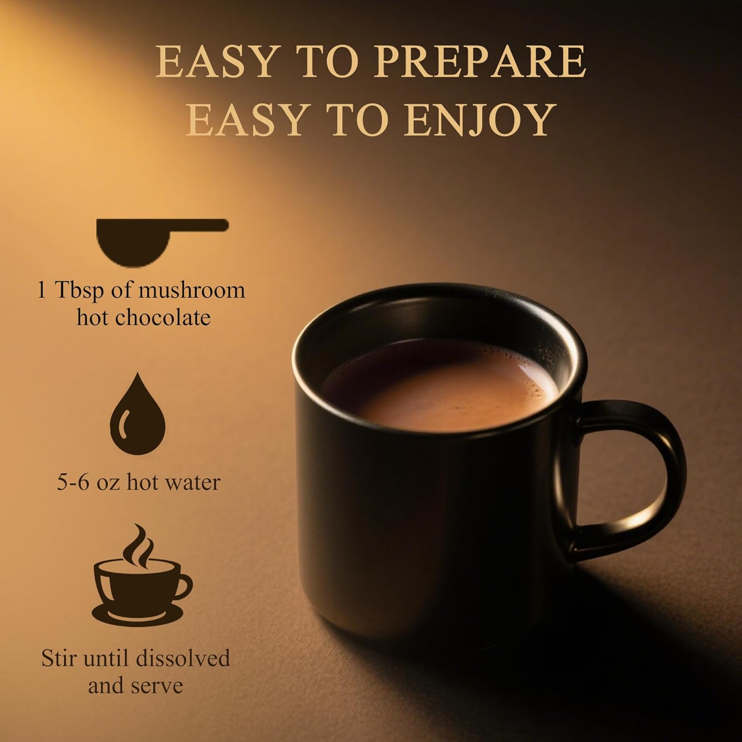 Mushroom Hot Cocoa with Magnesium Glycinate & L-Theanine, GABA | 10-Mushroom Blend with Lion’s Mane & Reishi | Supports Calm Focus & Relaxation | Cacao Powder, No Melatonin | Keto & Vegan | 8.5 OZ - Image 6