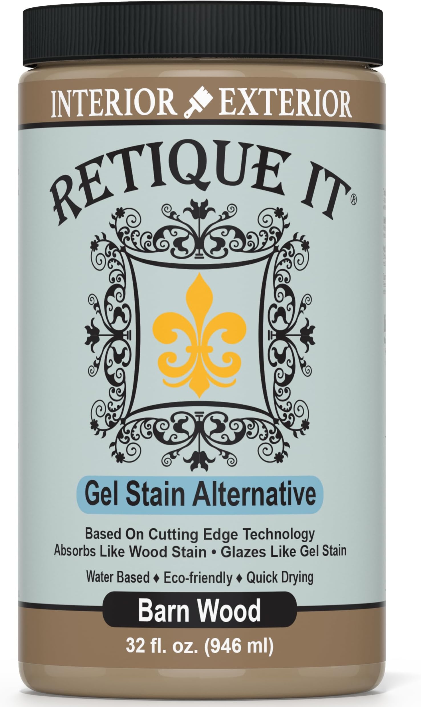 Water-Based Gel Stains by Retique It (32oz Stain, 35 Barn Wood)
