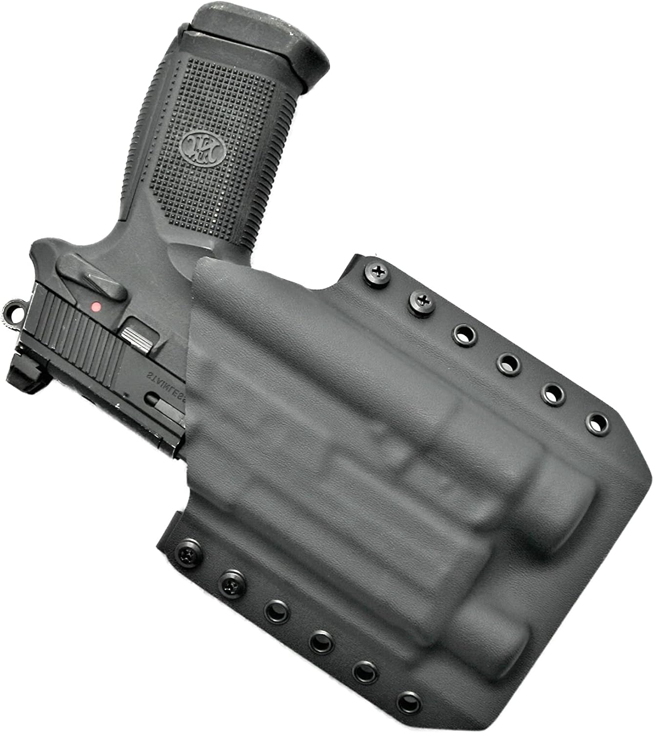 Left Hand Light Bearing Holster for FNX-45 Tactical with Streamlight TLR-1/TLR-1 HL | Outside The Waistband Kydex Light Bearing Holster for FN FNX-45 Tactical/FNX-45