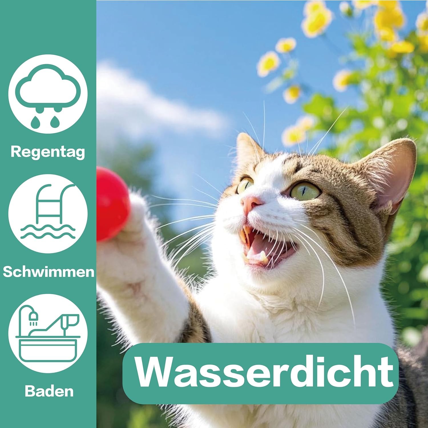 Zeckenhalsband für Katzen, Flohhalsband Katze, Floh und Zeckenhalsband für Katzen ab 12 Wochen, Zeckenschutz Flohschutz Halsband