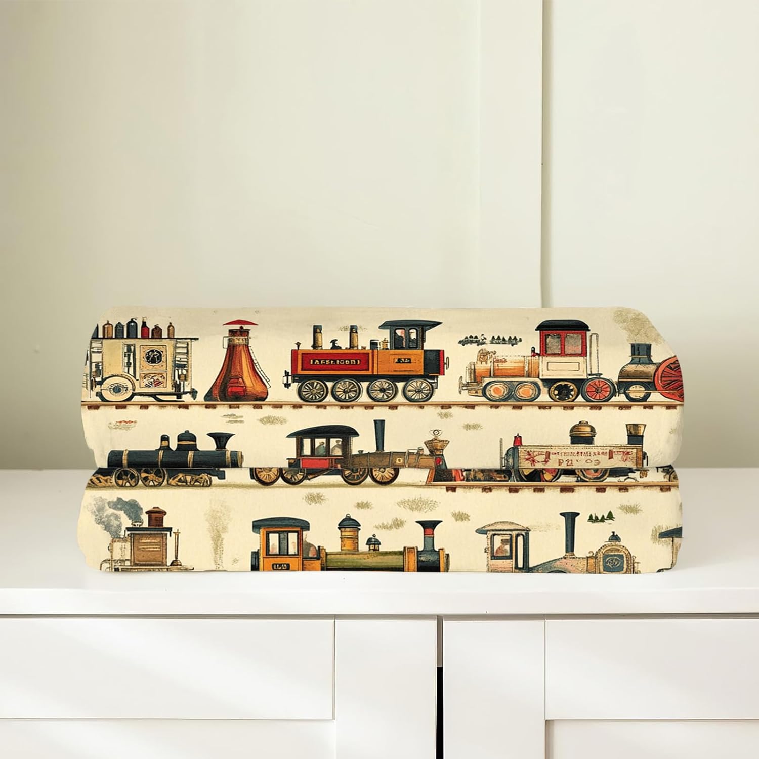 Train Blanket, Steam Train Blanket, Vintage Car Gifts Blankets Stuff Fleece Flannel Plush for Boys Men Women Girls Lovers Adults Soft Bedding Gift for Sofa Bed Office Home Decor 60"x50"