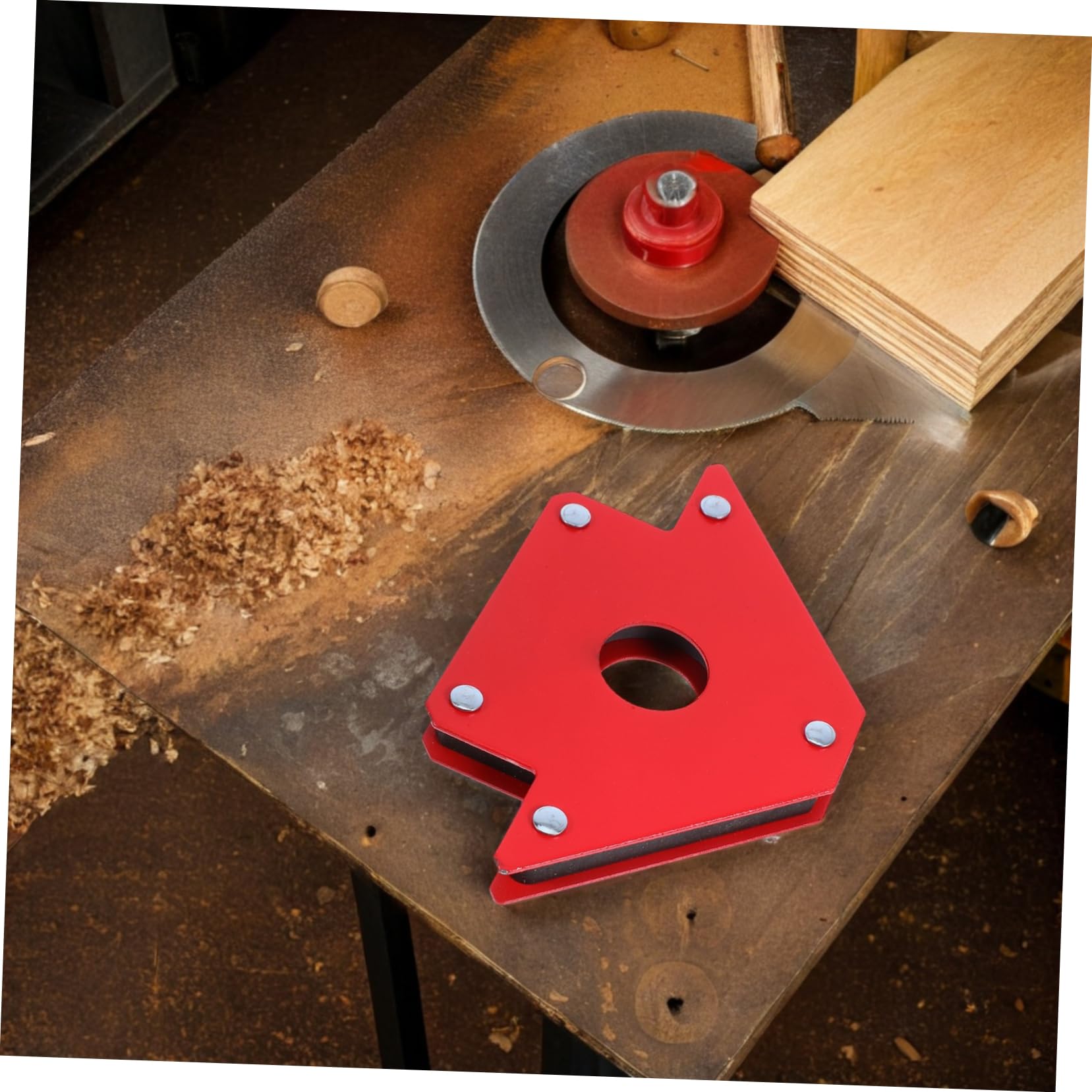 Abrazaderas Magnéticas para Soldadura 90° 2 Piezas Rojo Metal | Capacidad 22kg, Uso en Taller y Operaciones In Situ, Formato Portátil Rendimiento Estable