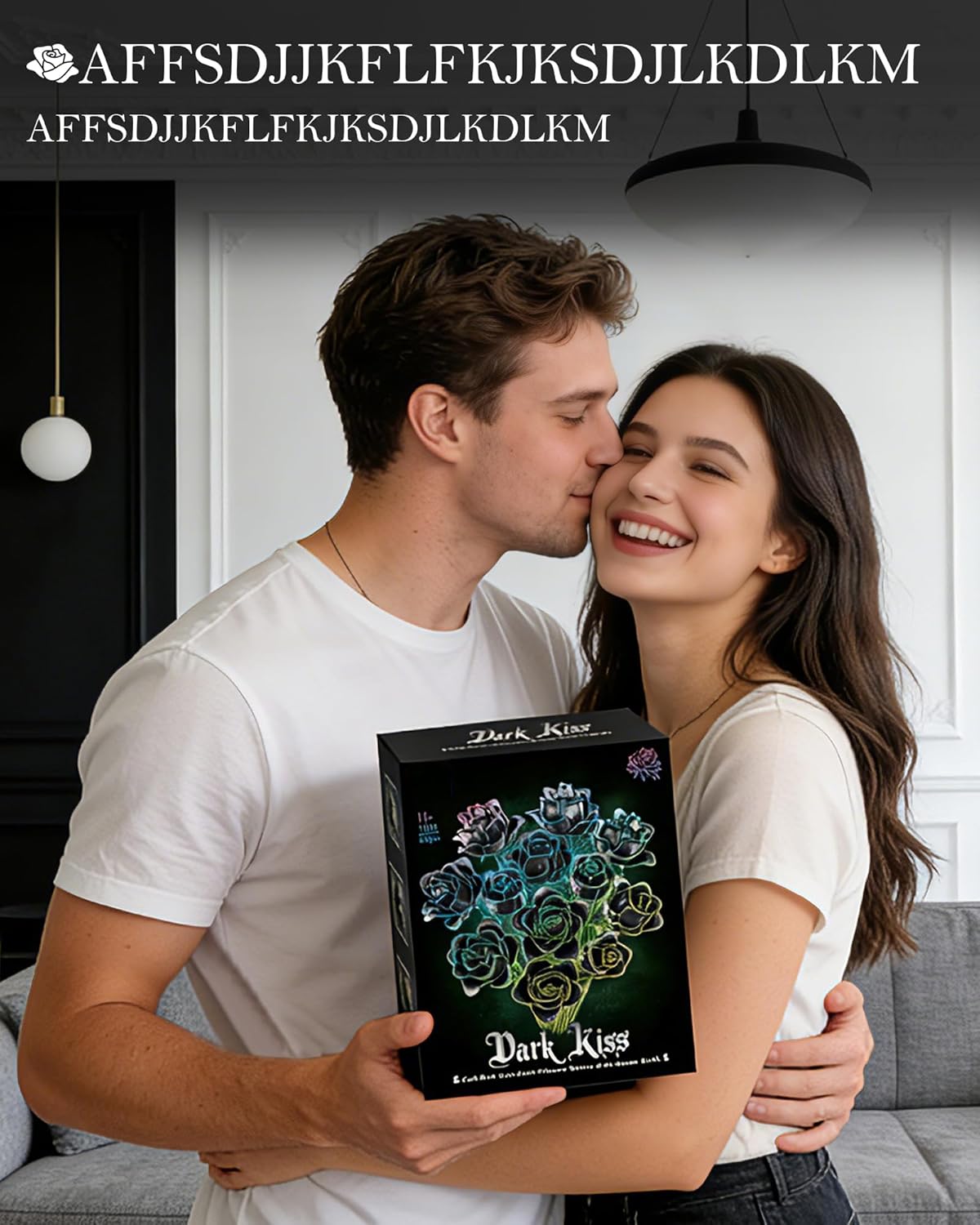 12-Piece Gothic Black Rose Bouquet Building Kit, 640 PCS Botanical Building Blocks, Compatible with Lego Flower, DIY Decor for Home & Office, Unique Gift for Adults & Kids on Christmas, Birthday
